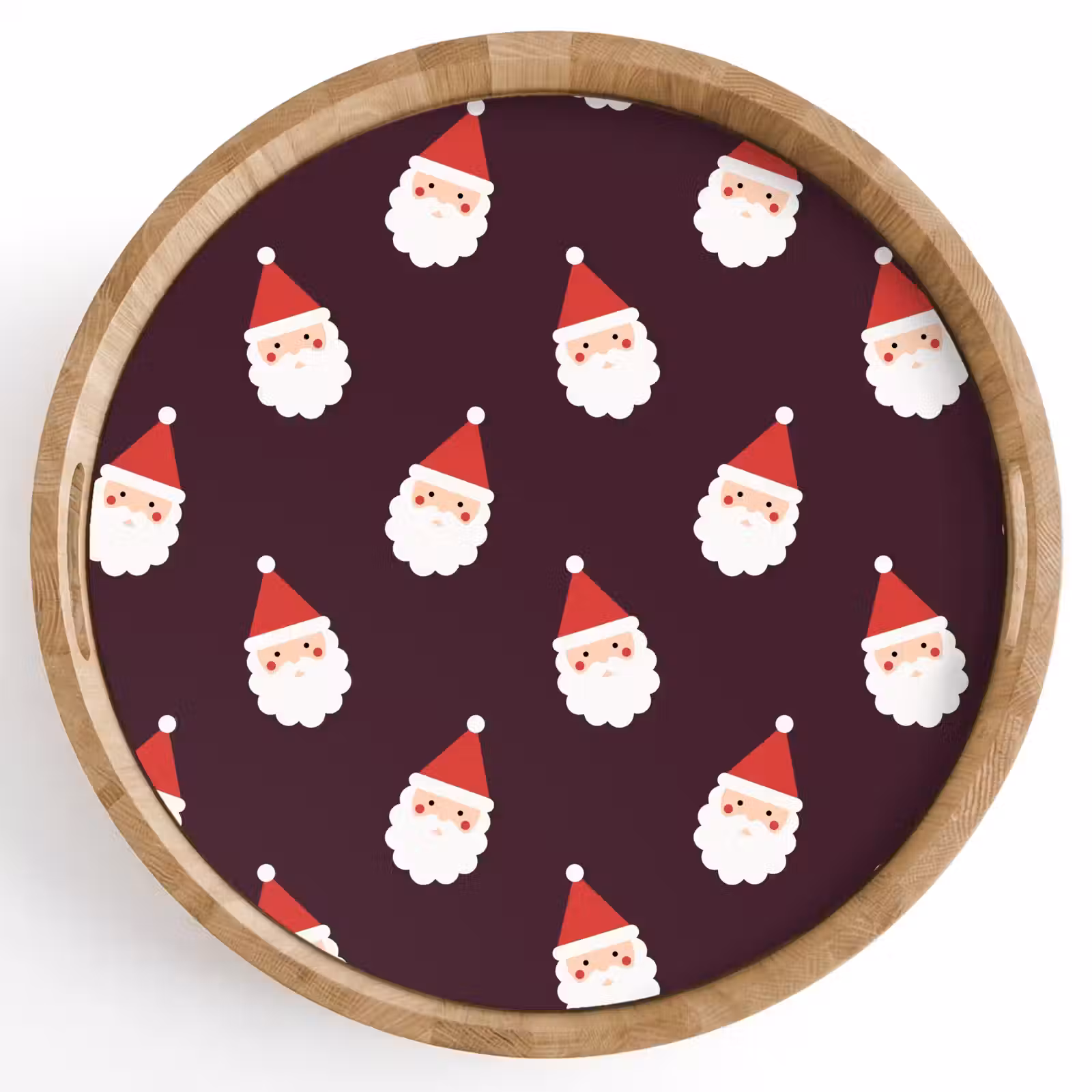 Tablett - Weihnachtsmann – Weihnachten – Dunkel – Rot — 1