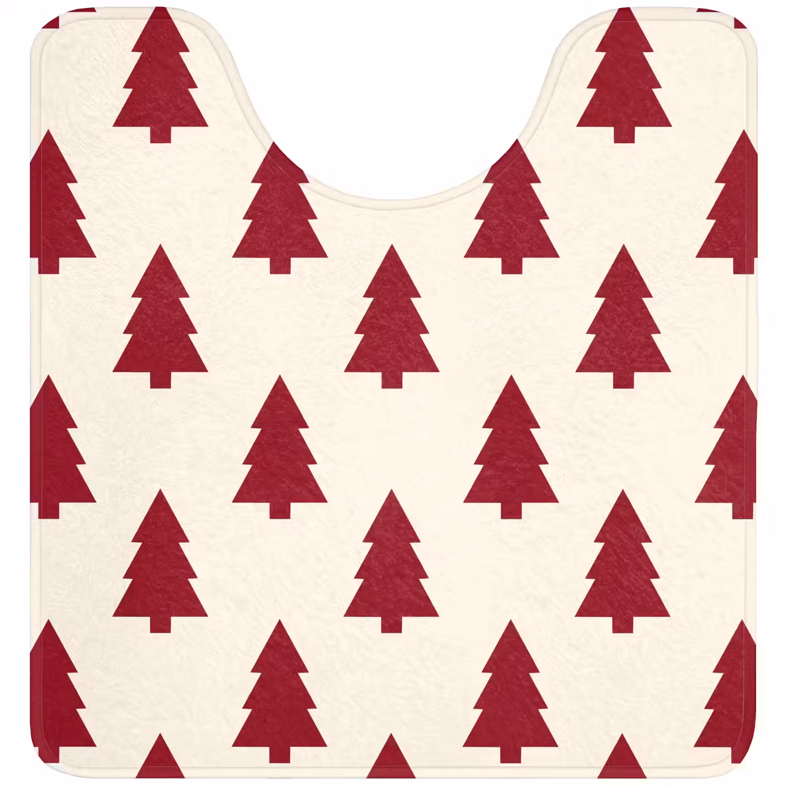 WC Vorleger - Weihnachtsbaum – Creme – Rot — 1