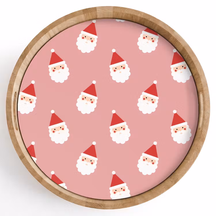 Tablett - Weihnachten – Weihnachtsmann – Rosa — 1