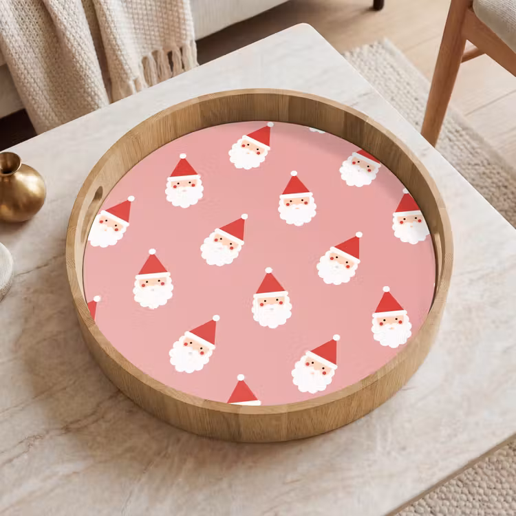 Tablett - Weihnachten – Weihnachtsmann – Rosa — 2