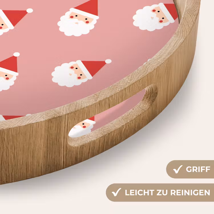 Tablett - Weihnachten – Weihnachtsmann – Rosa — 5