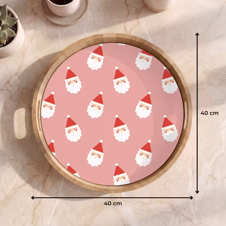Tablett - Weihnachten – Weihnachtsmann – Rosa — 9
