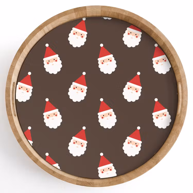 Tablett - Weihnachtsmann – Weihnachten – Braun — 1