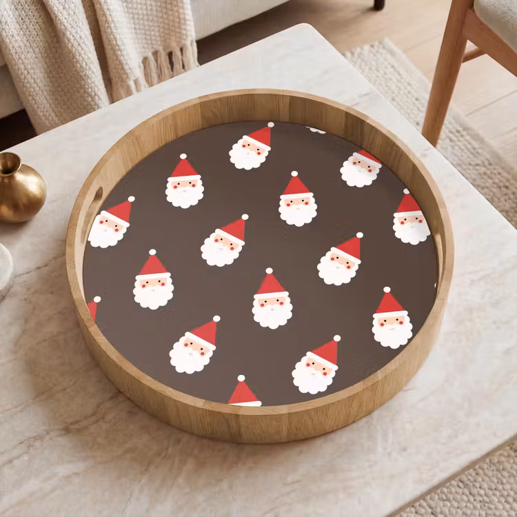 Tablett - Weihnachtsmann – Weihnachten – Braun — 2