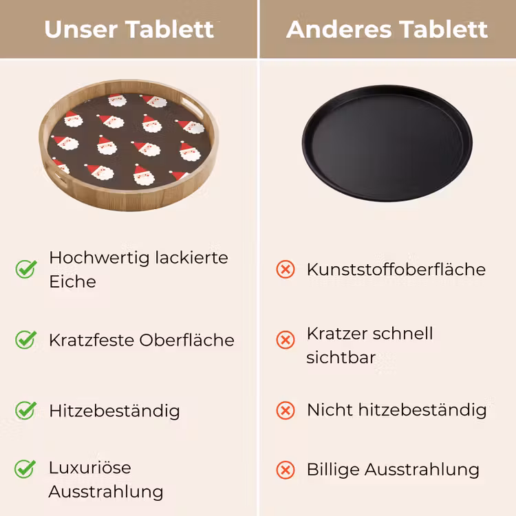 Tablett - Weihnachtsmann – Weihnachten – Braun — 3