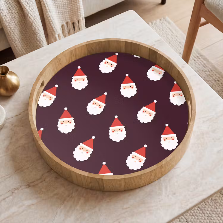 Tablett - Weihnachtsmann – Weihnachten – Dunkel – Rot — 2