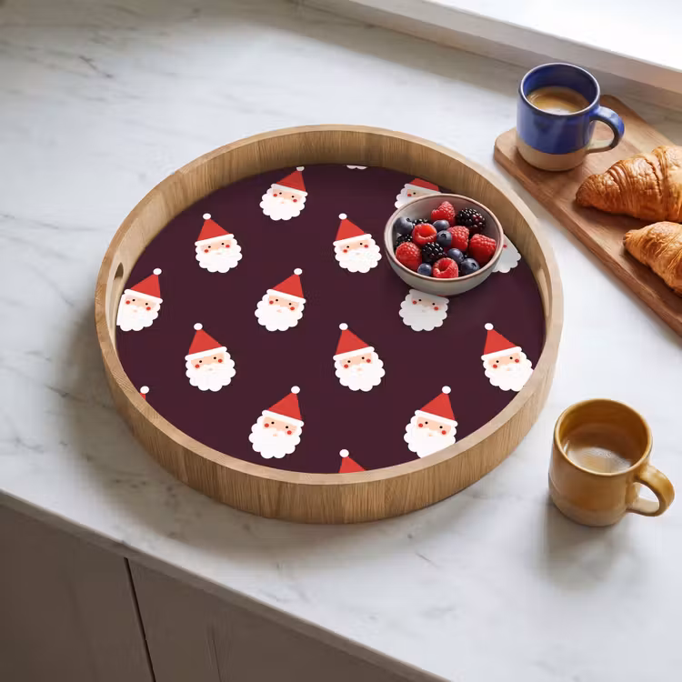 Tablett - Weihnachtsmann – Weihnachten – Dunkel – Rot — 4