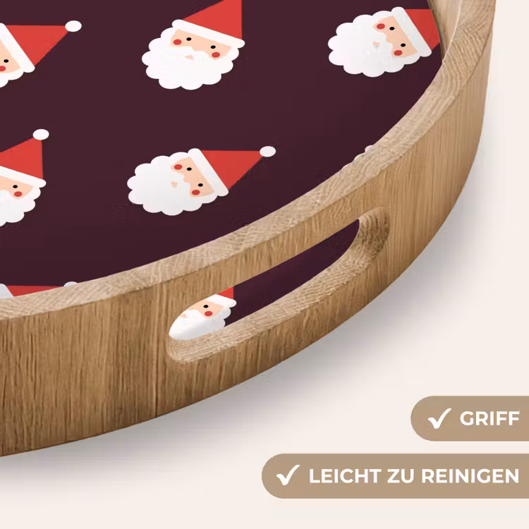 Tablett - Weihnachtsmann – Weihnachten – Dunkel – Rot — 5