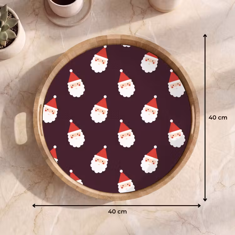 Tablett - Weihnachtsmann – Weihnachten – Dunkel – Rot — 9