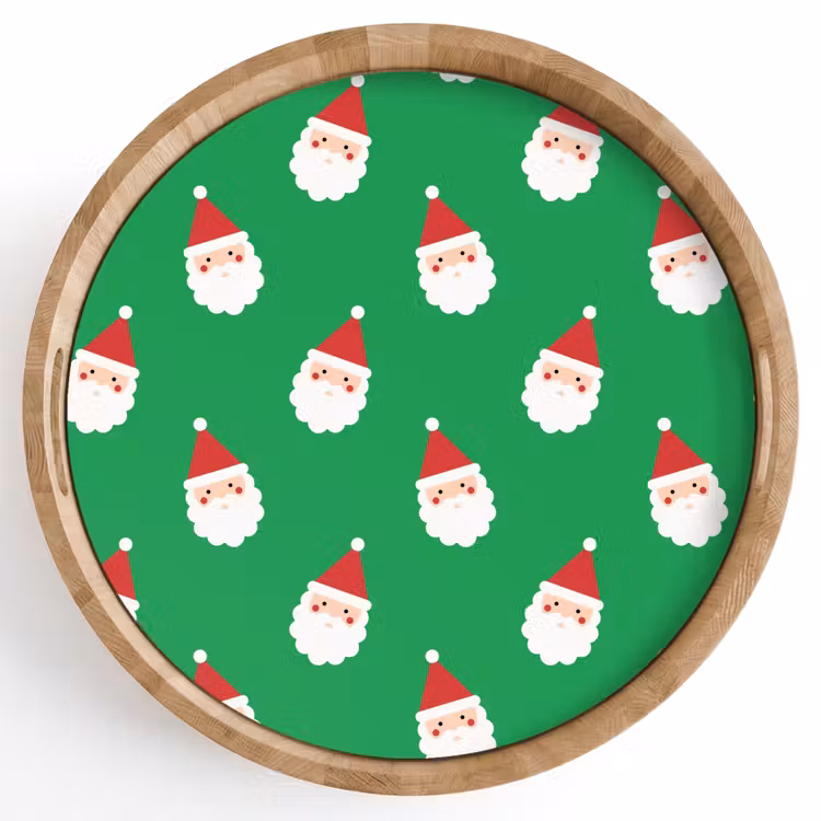 Tablett - Weihnachtsmann – Weihnachten – Neon – Grün — 1