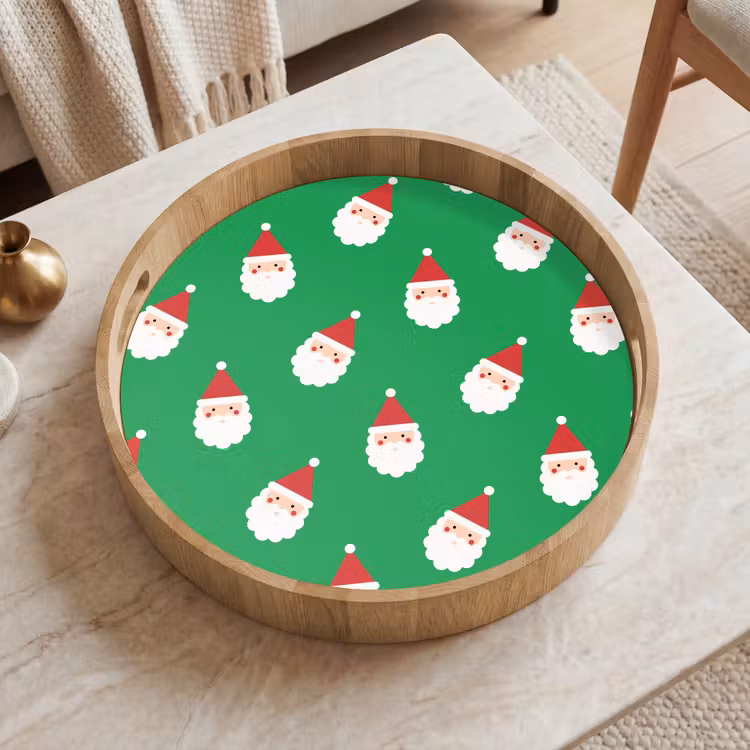 Tablett - Weihnachtsmann – Weihnachten – Neon – Grün — 2
