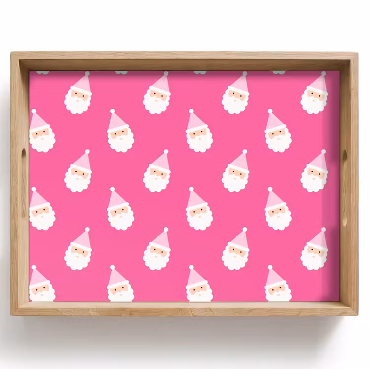 Tablett - Weihnachtsmann – Weihnachten – Neon – Rosa — 1