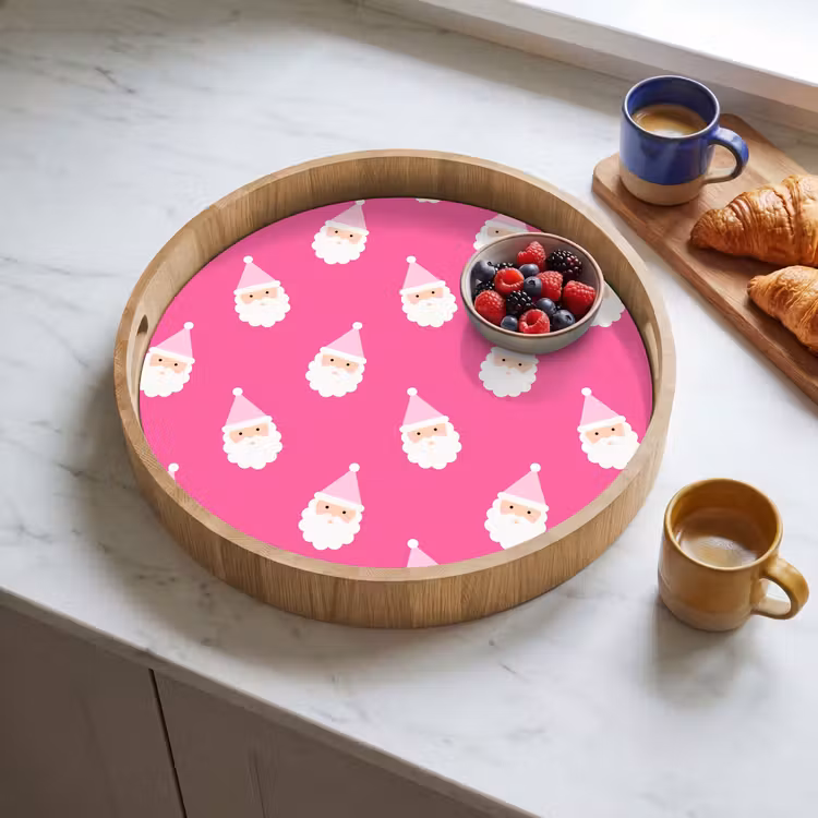 Tablett - Weihnachtsmann – Weihnachten – Neon – Rosa — 4