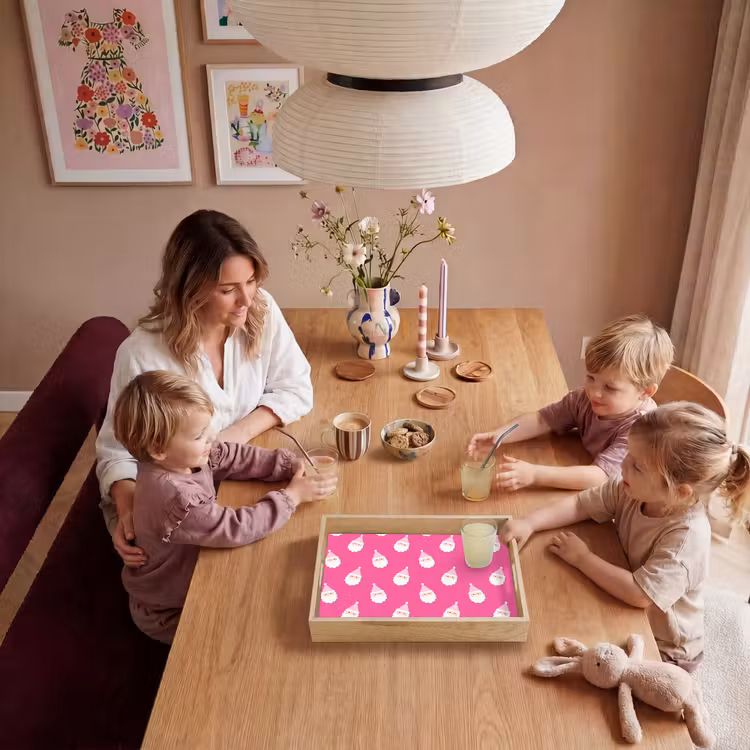 Tablett - Weihnachtsmann – Weihnachten – Neon – Rosa — 7