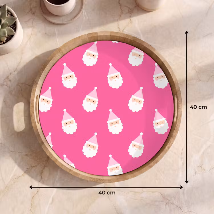 Tablett - Weihnachtsmann – Weihnachten – Neon – Rosa — 9