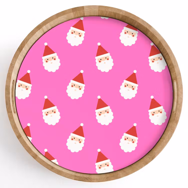 Tablett - Weihnachtsmann – Weihnachten – Rosa – Rot — 1