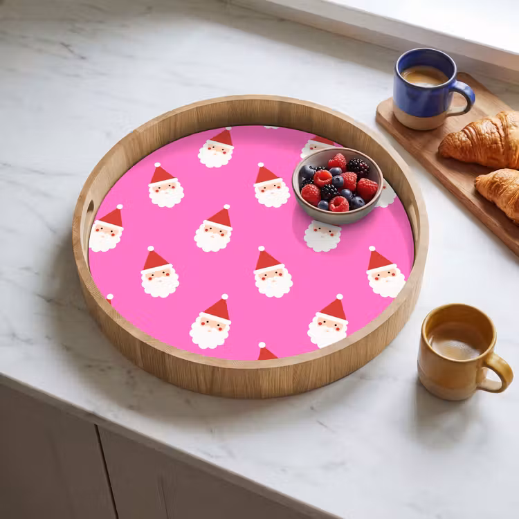 Tablett - Weihnachtsmann – Weihnachten – Rosa – Rot — 4
