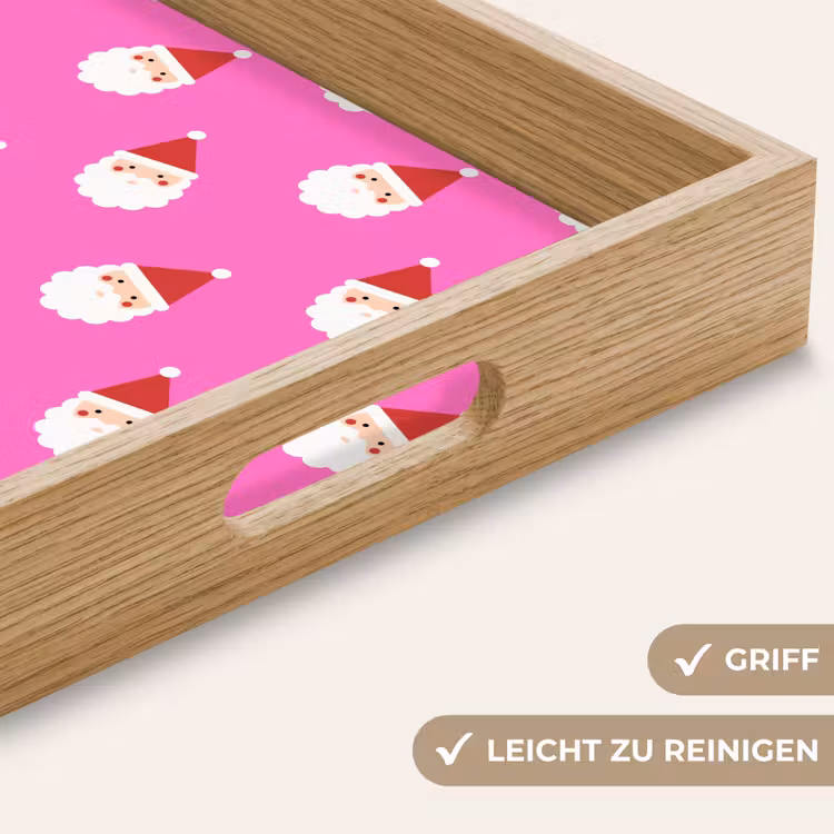 Tablett - Weihnachtsmann – Weihnachten – Rosa – Rot — 5