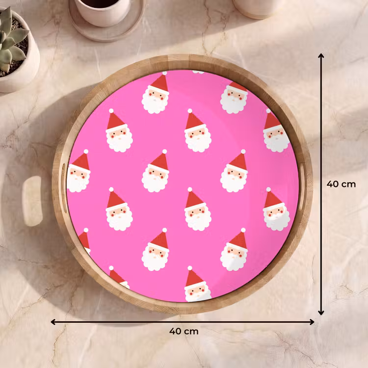 Tablett - Weihnachtsmann – Weihnachten – Rosa – Rot — 9