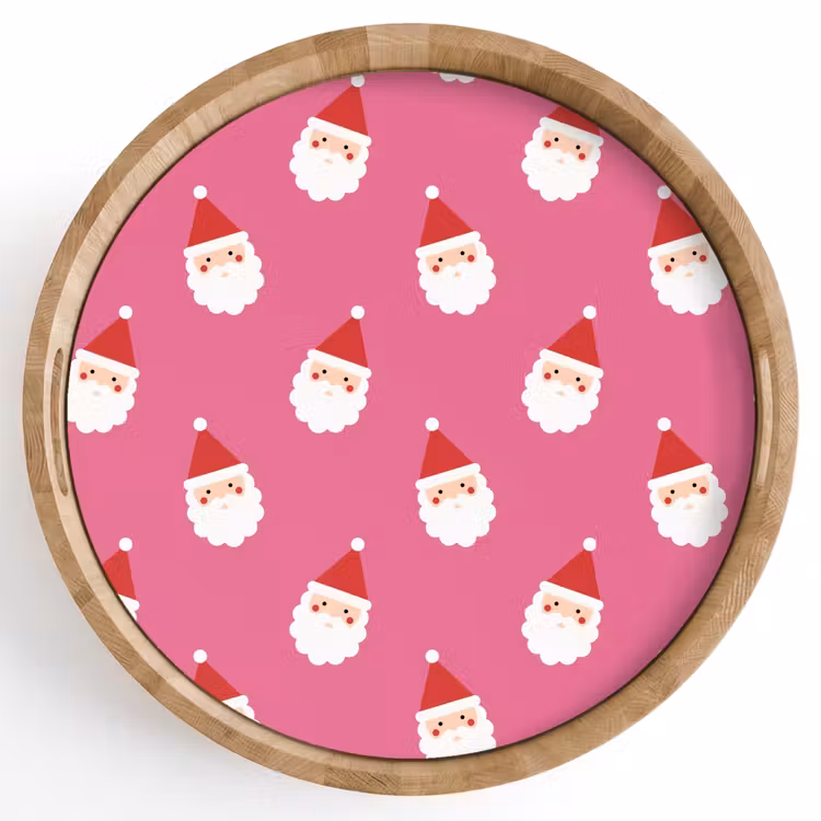 Tablett - Weihnachtsmann – Weihnachten – Rot – Rosa — 1