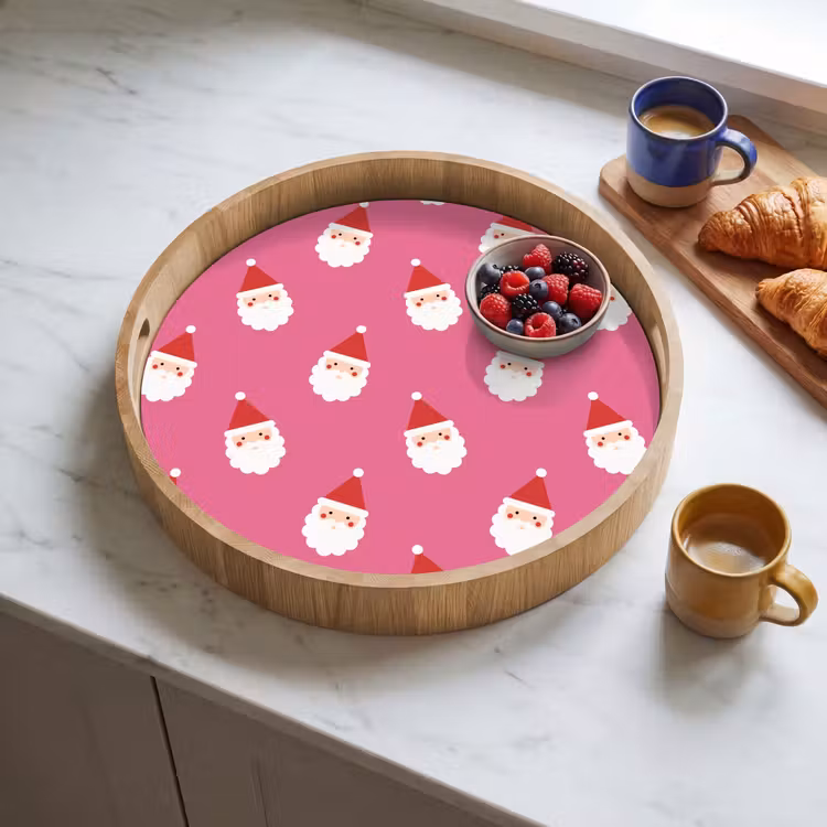 Tablett - Weihnachtsmann – Weihnachten – Rot – Rosa — 4