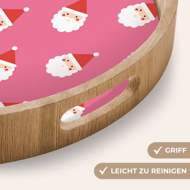 Tablett - Weihnachtsmann – Weihnachten – Rot – Rosa — 5