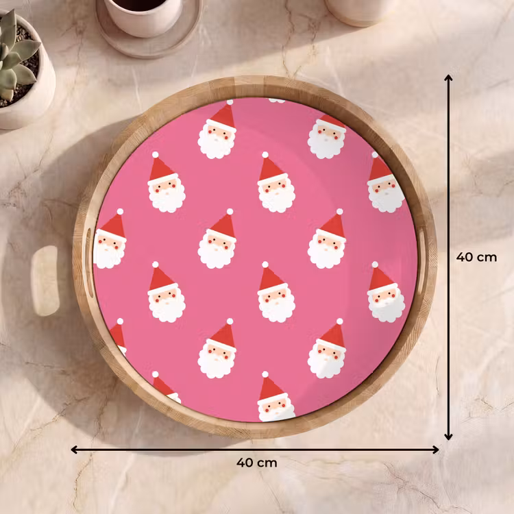 Tablett - Weihnachtsmann – Weihnachten – Rot – Rosa — 9