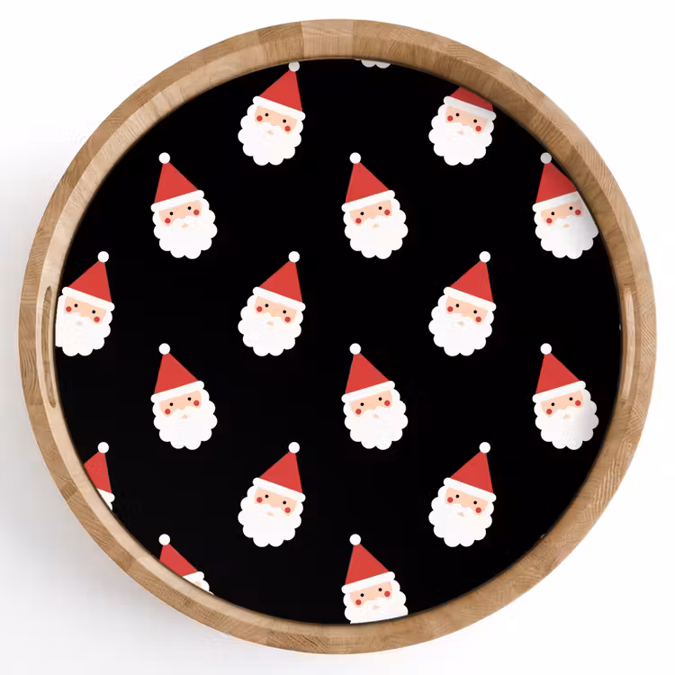 Tablett - Weihnachtsmann – Weihnachten – Schwarz — 1