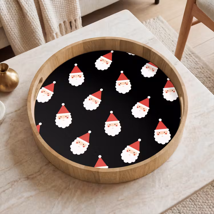 Tablett - Weihnachtsmann – Weihnachten – Schwarz — 2