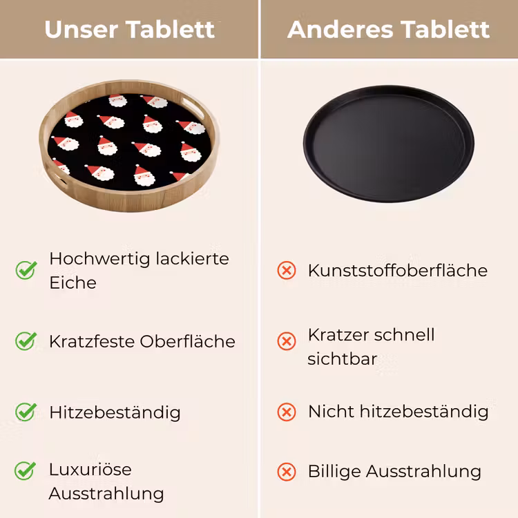 Tablett - Weihnachtsmann – Weihnachten – Schwarz — 3