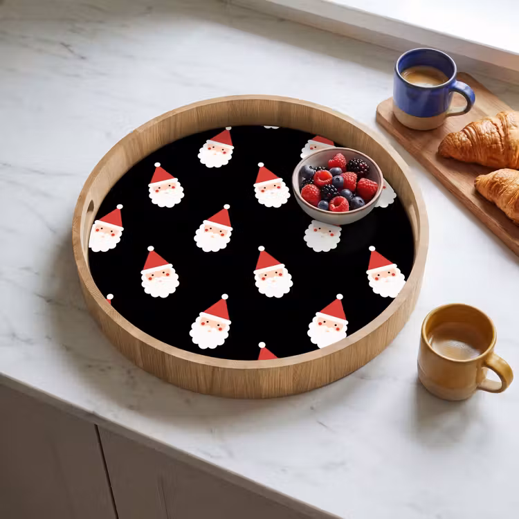 Tablett - Weihnachtsmann – Weihnachten – Schwarz — 4