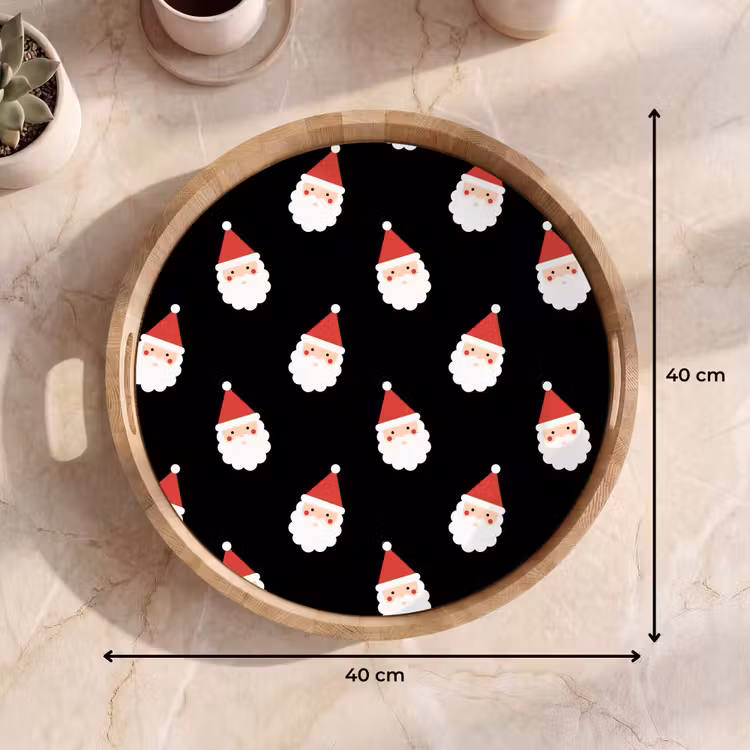 Tablett - Weihnachtsmann – Weihnachten – Schwarz — 9