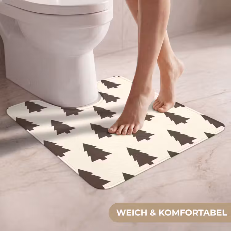 WC Vorleger - Weihnachtsbaum – Creme – Grau — 5