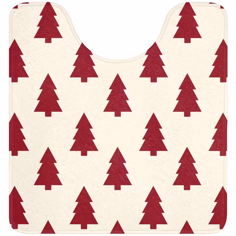 WC Vorleger - Weihnachtsbaum – Creme – Rot — 1