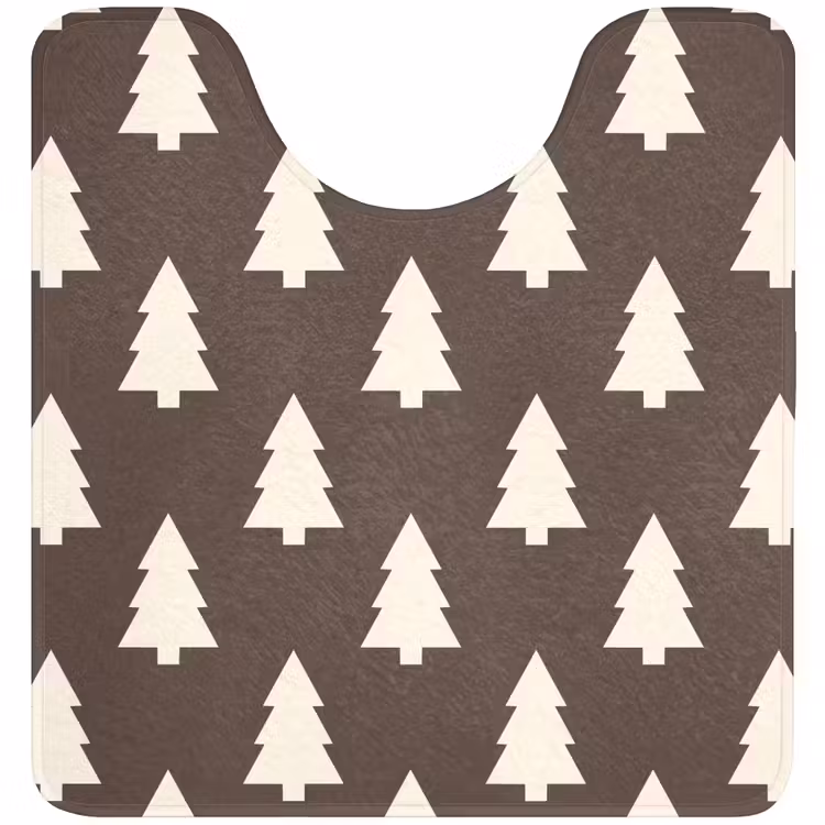 WC Vorleger - Weihnachtsbaum – Grau – Cremefarben — 1