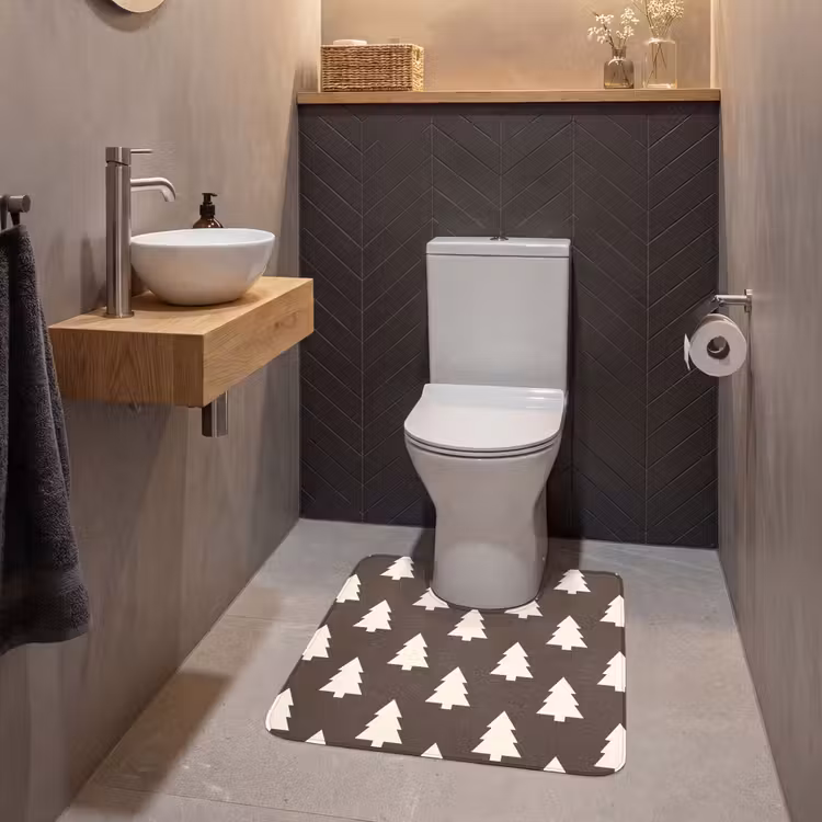 WC Vorleger - Weihnachtsbaum – Grau – Cremefarben — 2