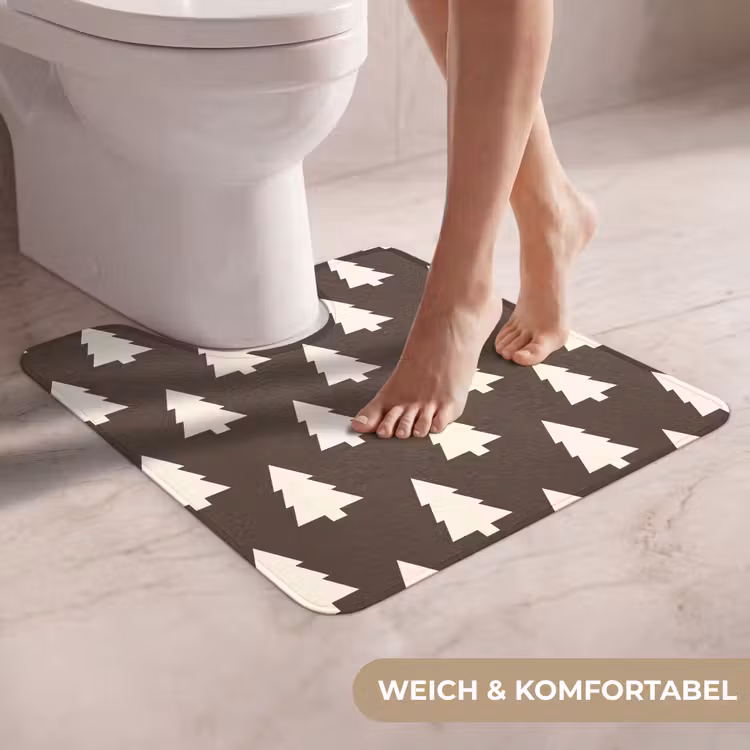 WC Vorleger - Weihnachtsbaum – Grau – Cremefarben — 5
