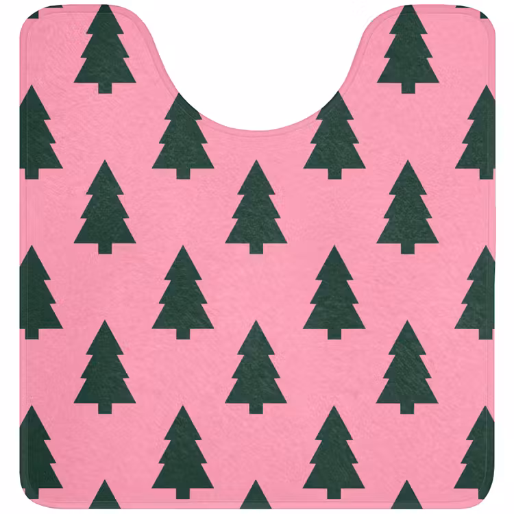 WC Vorleger - Weihnachtsbaum – Rosa – Grün — 1