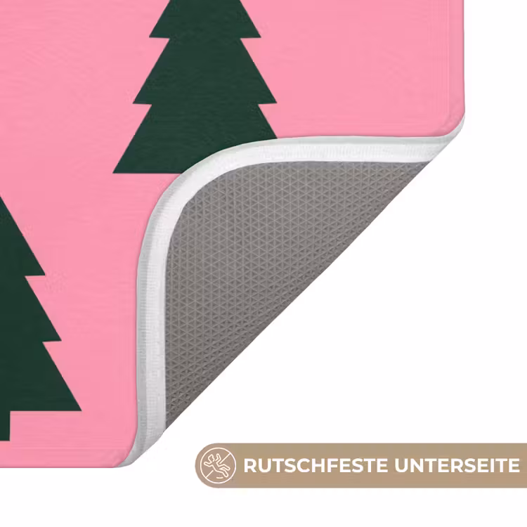 WC Vorleger - Weihnachtsbaum – Rosa – Grün — 3