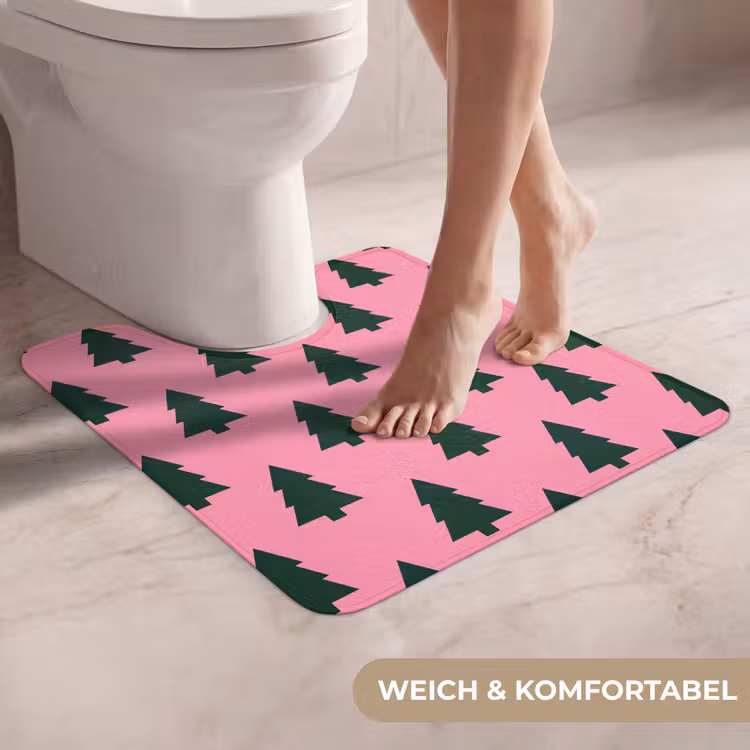 WC Vorleger - Weihnachtsbaum – Rosa – Grün — 5