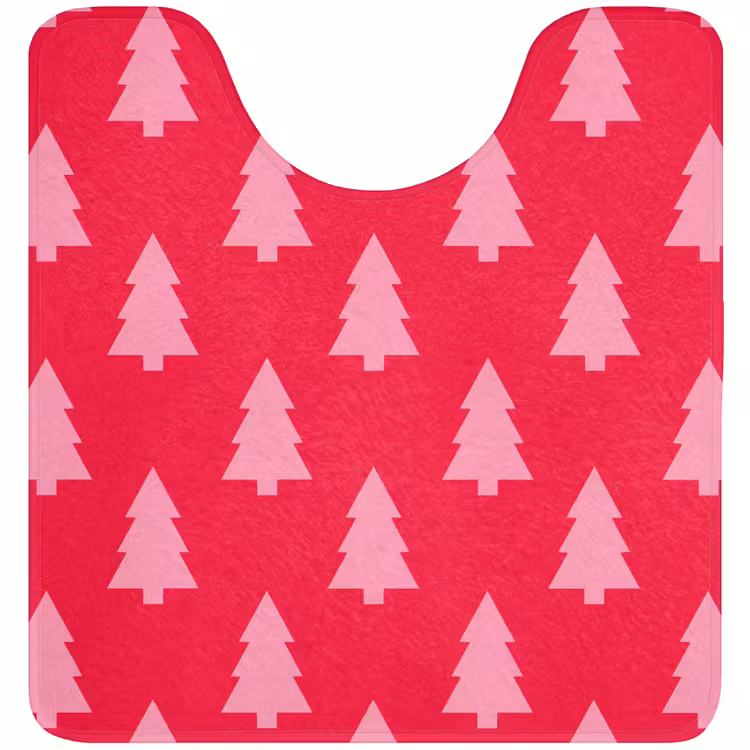 WC Vorleger - Weihnachtsbaum – Rosa – Rot — 1