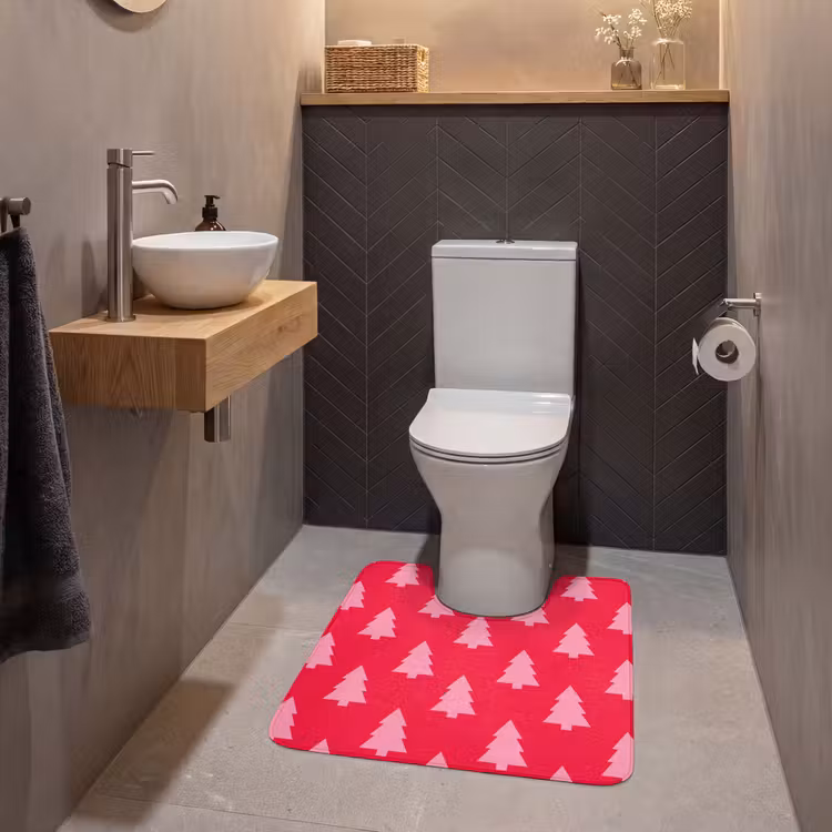 WC Vorleger - Weihnachtsbaum – Rosa – Rot — 2