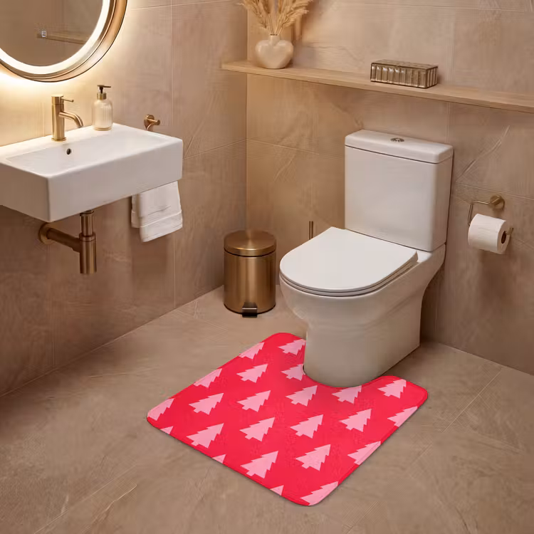 WC Vorleger - Weihnachtsbaum – Rosa – Rot — 4