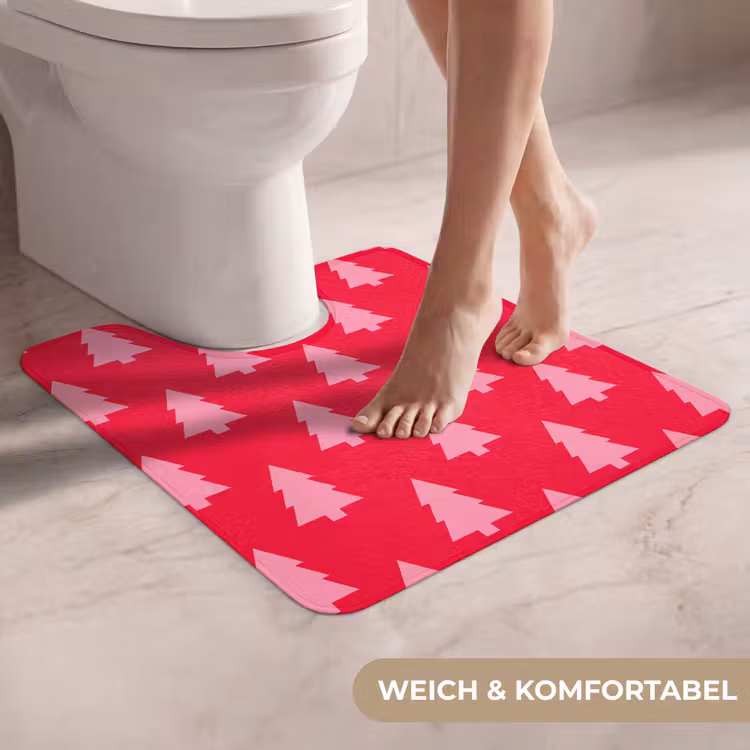 WC Vorleger - Weihnachtsbaum – Rosa – Rot — 5