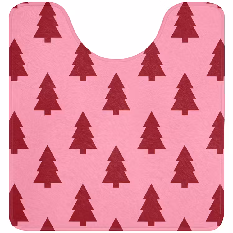 WC Vorleger - Weihnachtsbaum – Rot – Rosa — 1