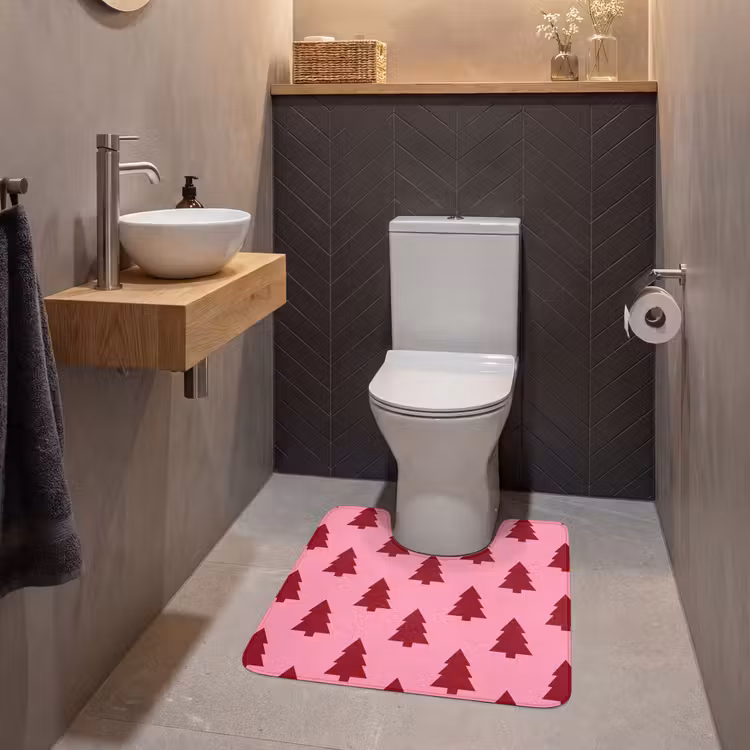 WC Vorleger - Weihnachtsbaum – Rot – Rosa — 2