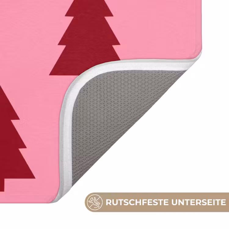 WC Vorleger - Weihnachtsbaum – Rot – Rosa — 3