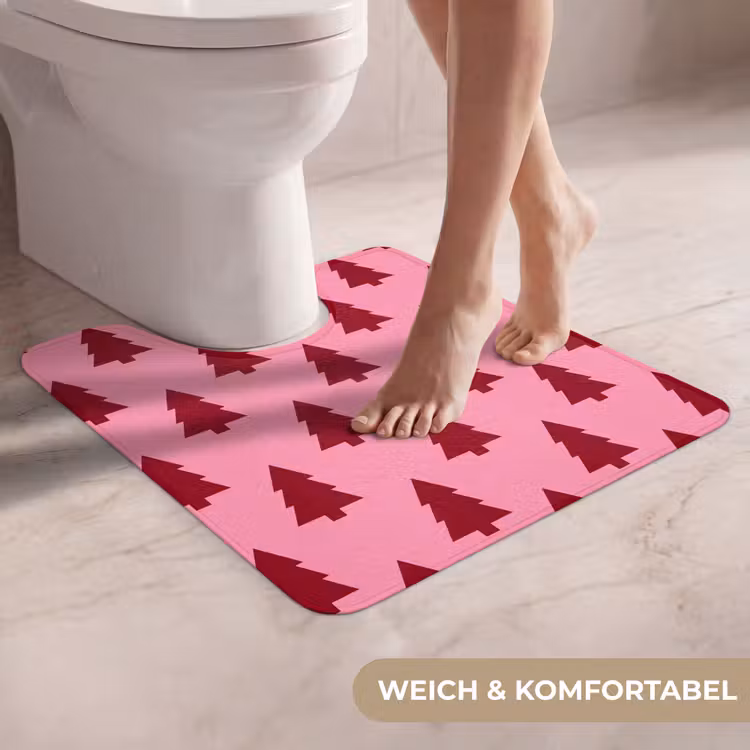 WC Vorleger - Weihnachtsbaum – Rot – Rosa — 5