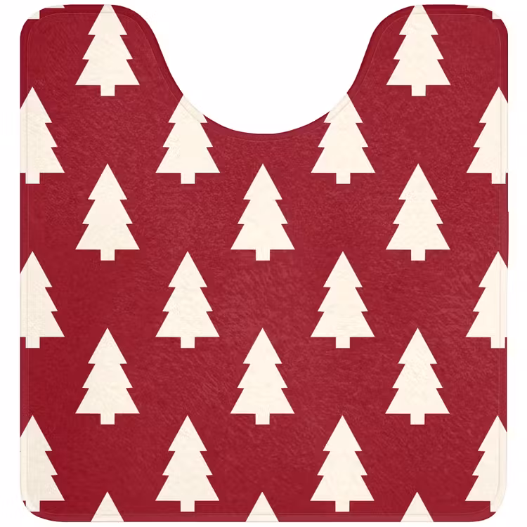 WC Vorleger - Weihnachtsbaum – Rot – Weiß — 1