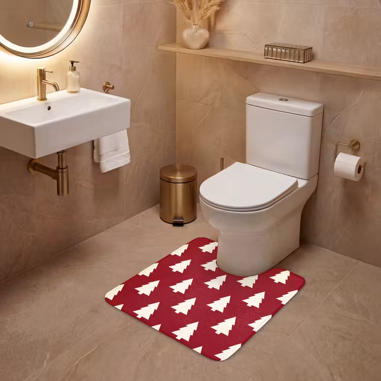 WC Vorleger - Weihnachtsbaum – Rot – Weiß — 4